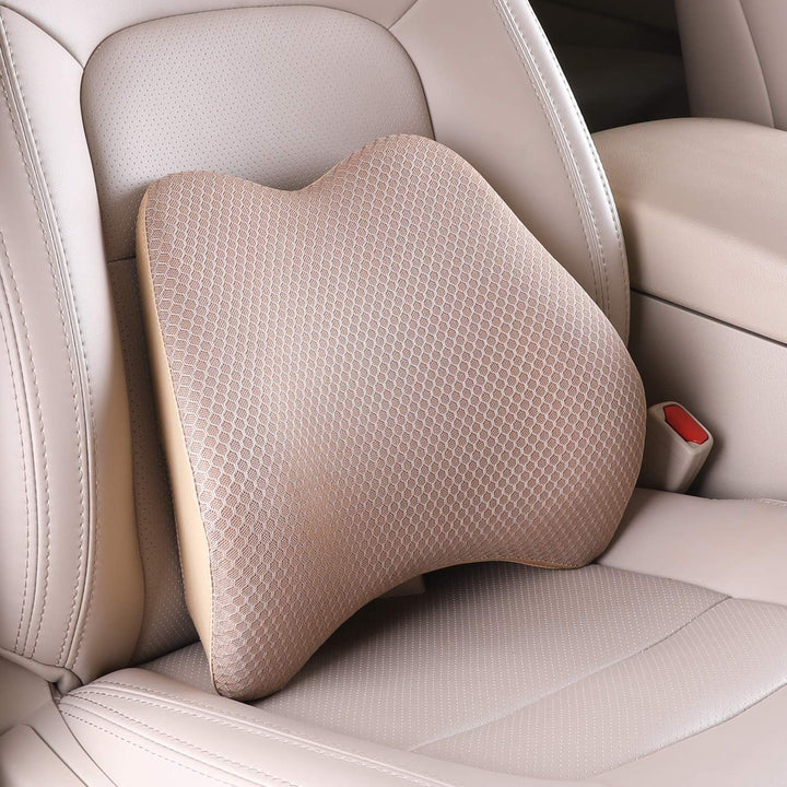 Livtribe pernă lombară auto, pernă de suport lombar din spumă de memorie, pernă ergonomică pentru spătar pentru scaune auto, scaun de birou, scaun cu rotile (negru) Perne lombare Naty Shop Bej Mare