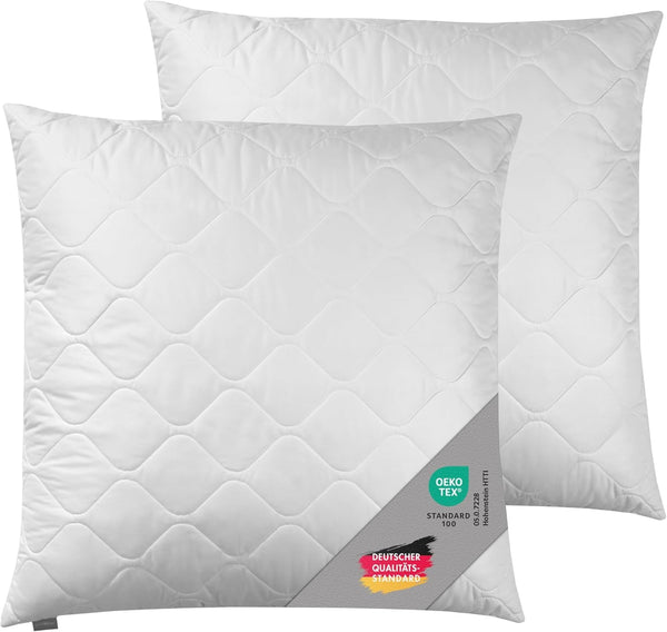 Traumnacht Cozy - Set de 2 perne cu husă din microfibră moale, pernă certificată Oeko-Tex cu fermoar, 80X80 cm, produsă în conformitate cu standardul de calitate german Perne standard Naty Shop Pachet de 2 80 X 80