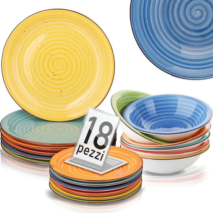 Serviciu de masă din 18 părți porțelan pentru 6 persoane, set format Seturi vesela masa Naty Shop Mehrfarbig