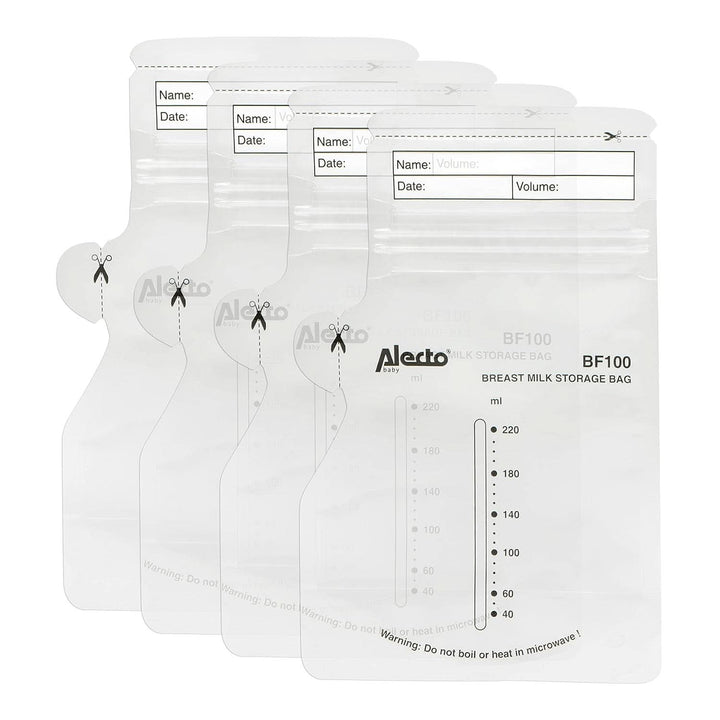 BF100 Pungă de depozitare pentru lapte matern - Pungă pentru lapte matern - capacitate 220 Ml - 100 bucăți - Transparent Accesorii Hrana si Alaptare Bebe Naty Shop