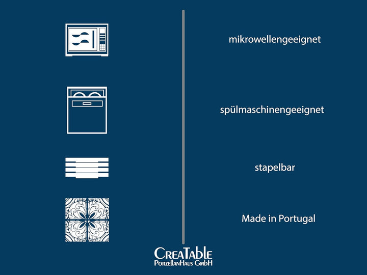 Creatable, 24222, Serie Uno in Vino Veritas, 12-Teiliges Geschirrset Für 4 Personen, Teller Set Aus Steinzeug, Spülmaschinen- Und Mikrowellengeeignet, Made in Portugal Seturi vesela masa Naty Shop
