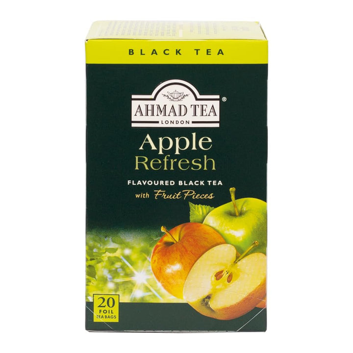 Ahmad Tea - Fruit Tea Selection - Sortiment de ceaiuri de fructe din ceai negru - Măr, piersică și fructul pasiunii, căpșuni, lămâie și lime - Ambalate individual și sigilate pentru păstrarea aromelor - 20 pliculețe de ceai cu bandă
