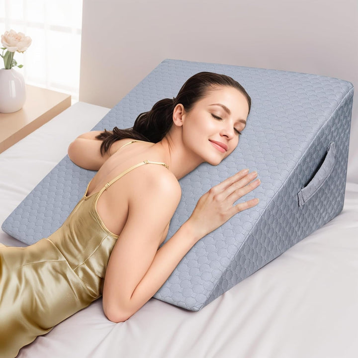Pernă versatilă pentru pat și canapea pernă de lectură din spumă de înaltă densitate pernă ergonomică pentru pat pentru apnee de somn reflux, pernă perfectă pentru susținerea spatelui atunci când jucați, citiți sau vă uitați la TV Perne lombare Naty Shop Gri