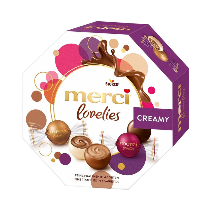 Merci Lovelies Creamy – 185 grame – Mix de praline cu specialități de ciocolată umplută Naty Shop Creamy