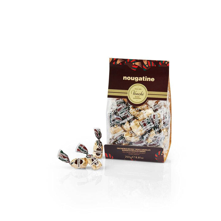 Venchi, Colecția Dolci Italiani - Cutie cadou cu ciocolată asortată, 200 grame Bomboane de Ciocolata Naty Shop Nougatine