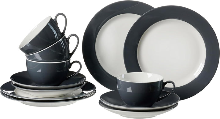 Ritzenhoff & Breker Kombiset Doppio, 24-Teilig, Grau Seturi vesela masa Naty Shop Anthrazit Kaffeeservice