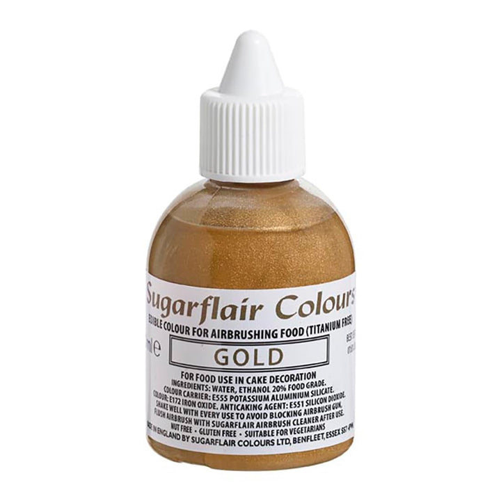Sugarflair Airbrush, colorant alimentar pentru aerograf (airbrush), Gold, 60 ml Coloranti Alimentari Naty Shop Default Title