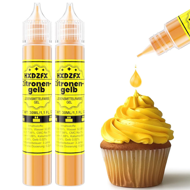 Coloranti alimentari gel, 2 x 30 ml, diverse culori Coloranti Alimentari Naty Shop Galben lămâie