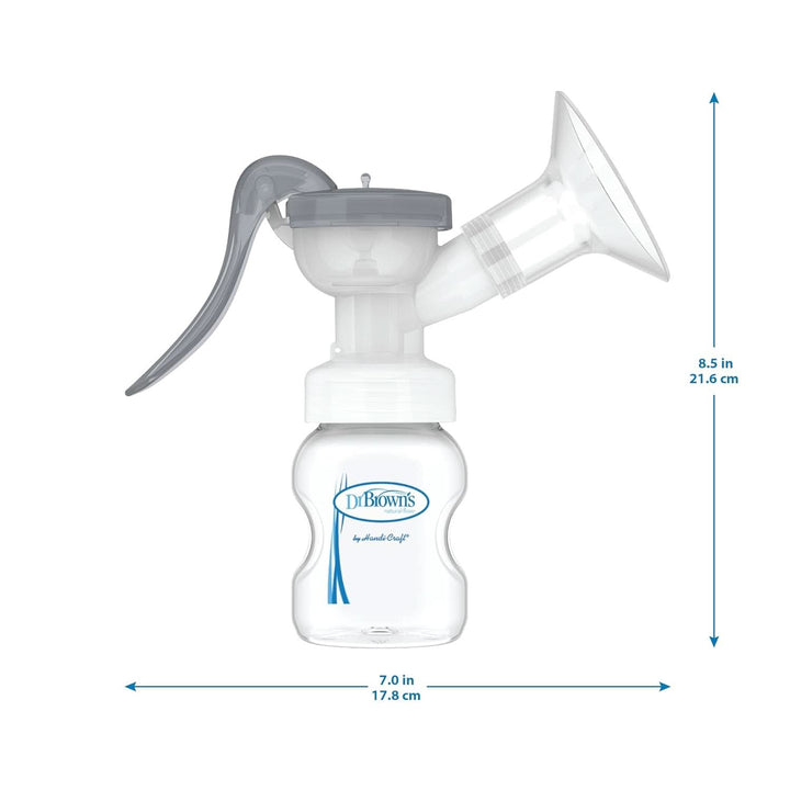 Pompă manuală de sân cu protecție 100% silicon Softshape (B, flanșă de 25 mm) și opțiuni anti-colici + biberon cu gură largă de 150 ml cu tetina cu flux lent de nivel 1 Accesorii Hrana si Alaptare Bebe Naty Shop