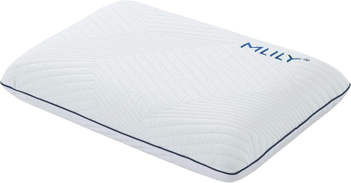 MLILY Pillow Essence 75X35 Cm Memory Foam Pillow, pernă ergonomică moale pentru susținerea gâtului cu spumă vâscoelastică albastră, ventilație respirabilă, capac lavabil, 35X75 Cm Perne standard Naty Shop Noto