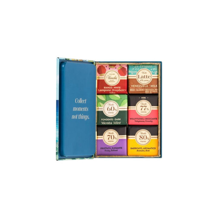 Venchi, Mini Book Grafica Italia cu diverse ciocolate Granblend, 125 grame Bomboane de Ciocolata Naty Shop