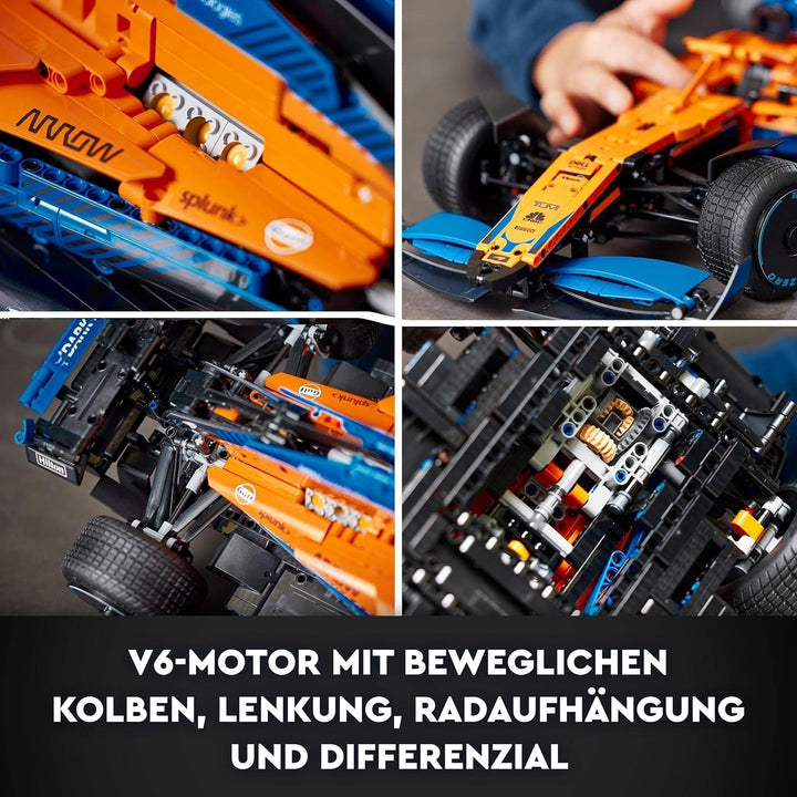 Lego Technic Mclaren Formula 1 Racing Car - Model F1 pentru adulți cu motor V6 și direcție - Cadou pentru fanii și colecționarii sporturilor cu motor - 42141 Seturi de constructie Besuche den LEGO-Store