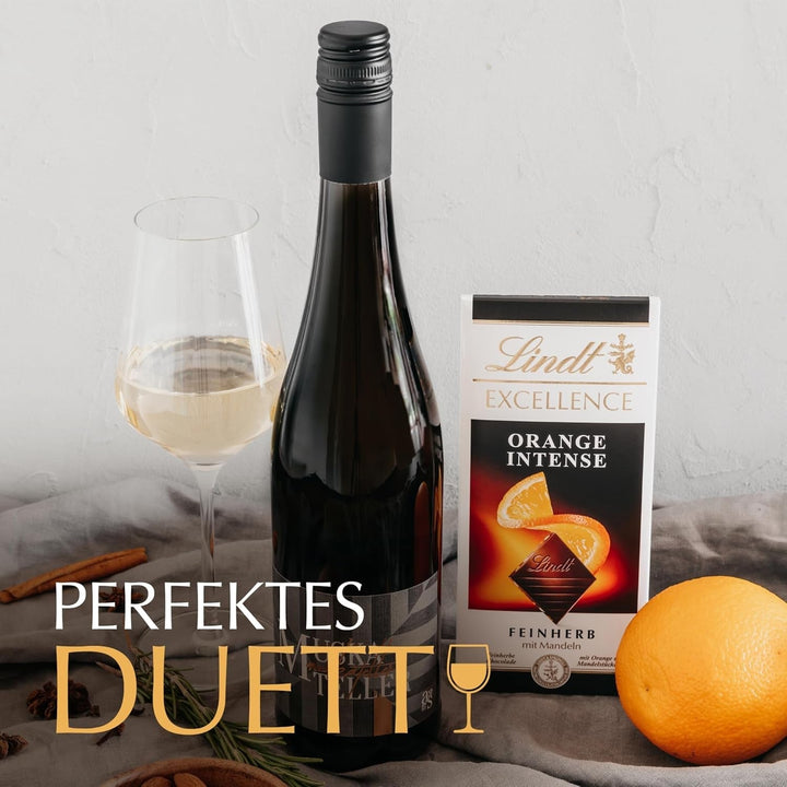 Lindt EXCELLENCE Orange Intense, 100 g, ciocolată neagră cu bucăți de portocale și migdale Bomboane de Ciocolata Naty Shop