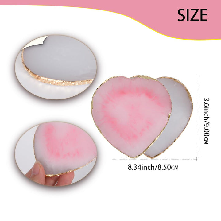 Harz Maniküre Paletten 2 Stück Nägel Zubehör Maniküre Gemalt Palette Nageldesign Nail Art Maniküre Werkzeug(Liebe)