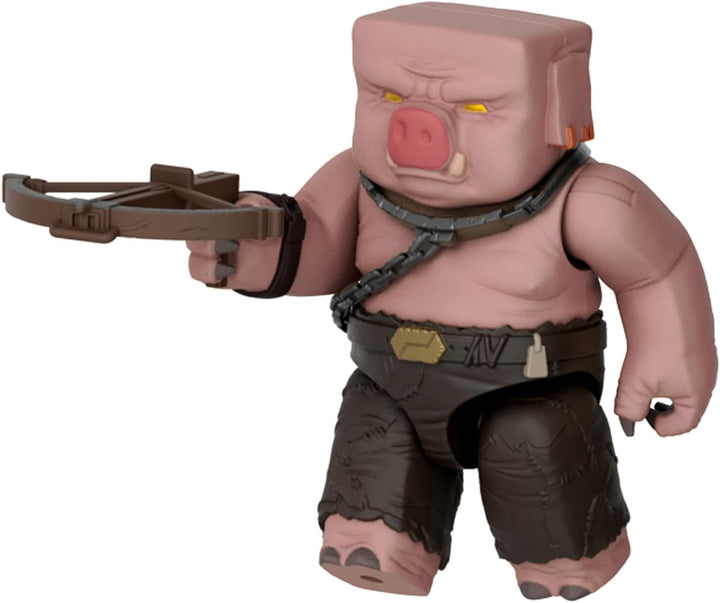 Mattel Minecraft Action Figure Set, Ghast With Fire Attack, Lights, Noise, Starter And Projectile, Piglin Warrior, Inspired By The Movie, JFB69 Action figures Naty Shop