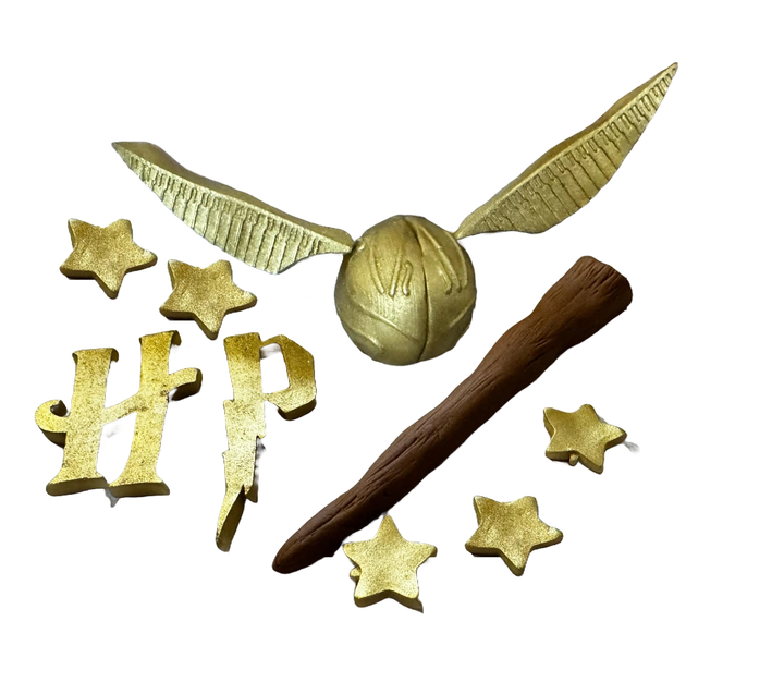 Set 9 decoratiuni comestibile din pasta de zahar, Harry Potter Decoratiuni din Pasta de Zahar Naty Shop