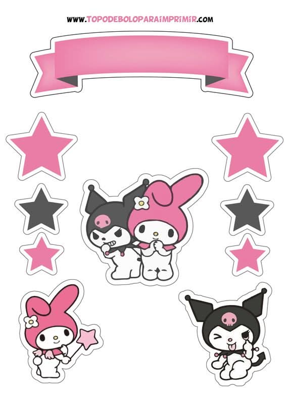 Imagine comestibila, vafa sau icing, format A4, Kuromi Imagini comestibile Naty Shop