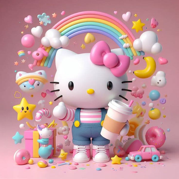 Imagine comestibila, vafa sau icing, format A4, Hello Kitty Imagini comestibile Naty Shop