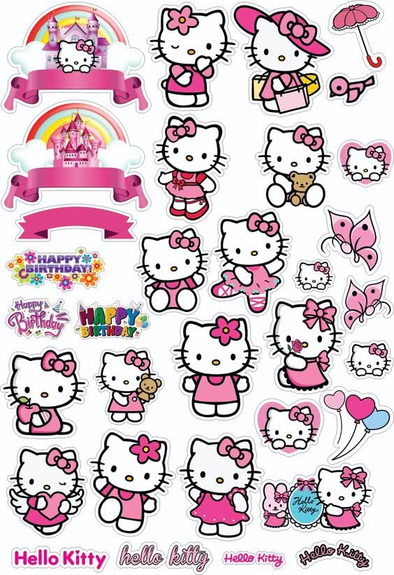 Imagine comestibila, vafa sau icing, format A4, Hello Kitty Imagini comestibile Naty Shop