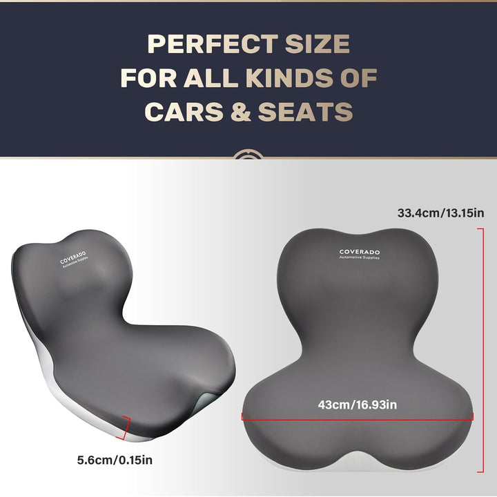 Coverado Pernă de scaun și pernă de susținere lombară O singură bucată pentru scaun de birou și scaun auto, pernă ergonomică de susținere a spatelui din spumă de memorie, pernă de ușurare a durerii sciatice și a spatelui și a tailbone-ului Perne lombare Naty Shop