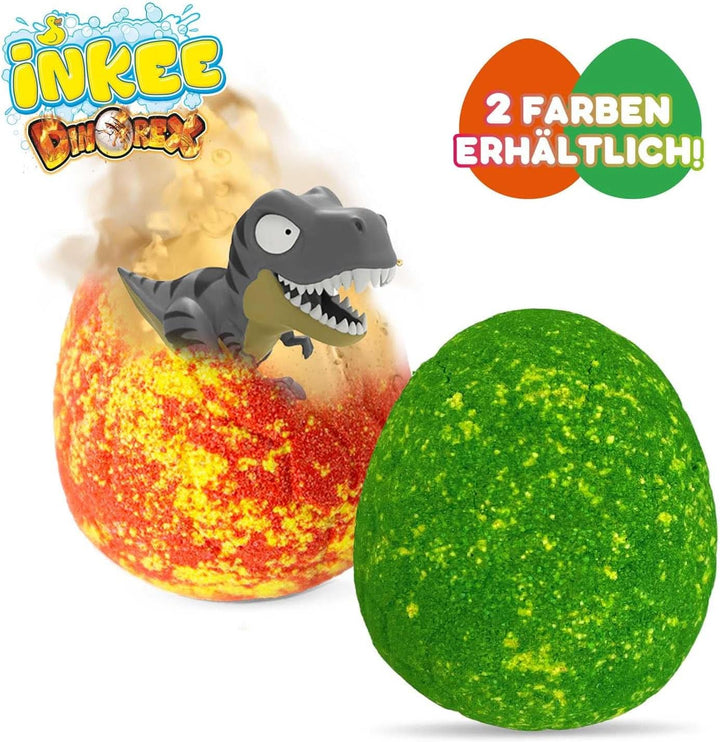 INKEE SURPRISE DINO, bombă de baie în formă de oucu figuri de dinozaur si surprize, 100 grame Duș și baie Naty Shop
