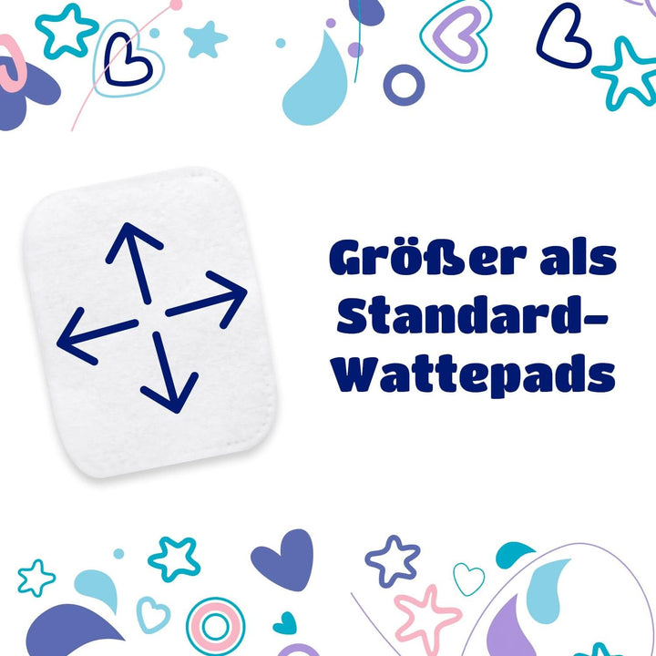 Tampoane Kindii Pure Baby - 100% bumbac - Tampoane pătrate mari pentru pielea sensibilă - Înlocuiește șervețele umede - Moale - Margini moi Servetele Umede Bebelusi Naty Shop