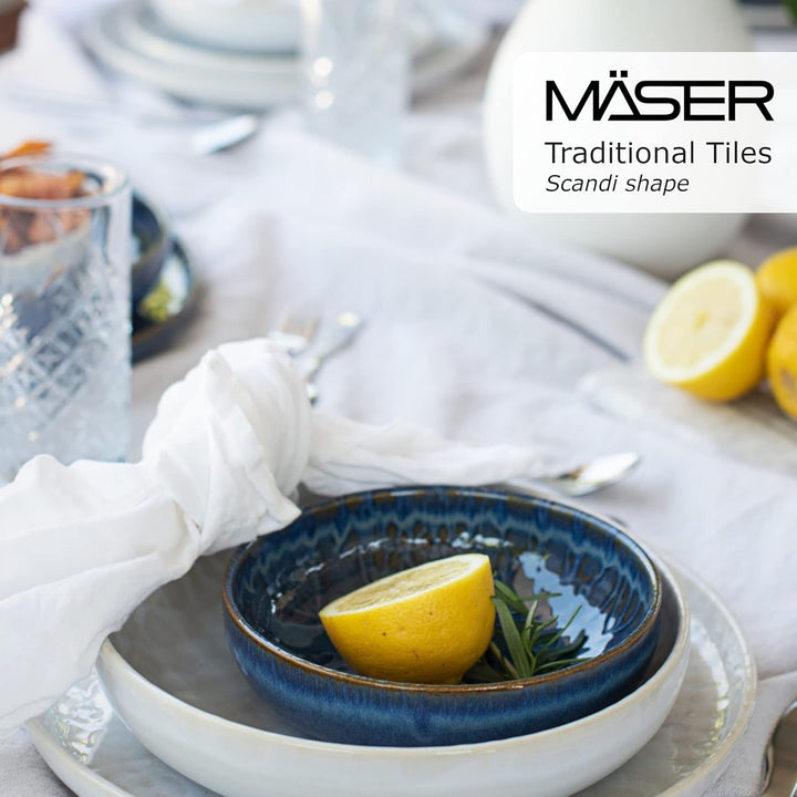 MÄSER 934063 Seria Tiles Set veselă modernă vintage pentru 2 persoane cu design maur Seturi vesela masa Naty Shop