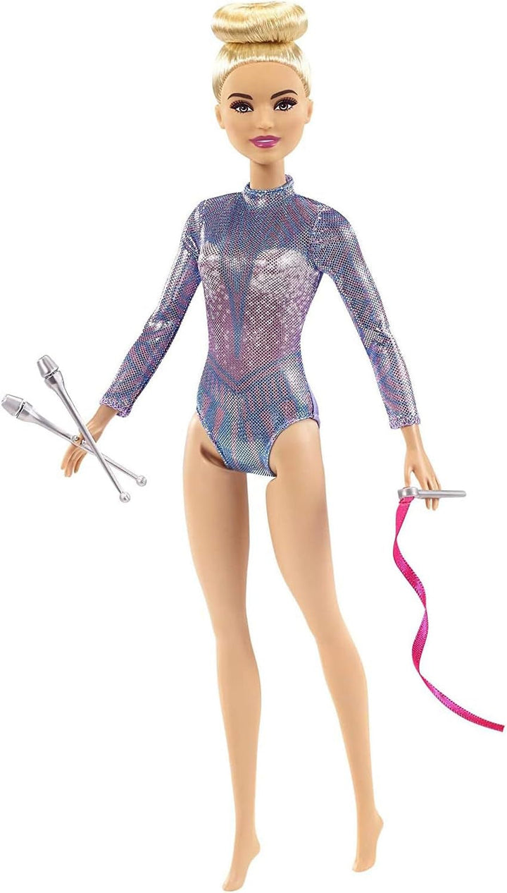 Barbie Doll, You Can Be Anything Barbie Series, Gimnastică ritmică Barbie cu păr blond, accesorii Barbie, inclusiv păpușă Barbie, cadou pentru copii, jucărie de la 3 ani, Gtn65 Papusi Naty Shop Blondă