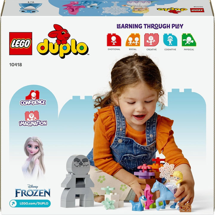 LEGO DUPLO | Disney ELSA și Bruni în pădurea fermecată, jucărie Ice Queen cu 4 figuri pentru copii de 2 ani, cadou preșcolar pentru fete și băieți 2+ ani, bazat pe Frozen 2 10418 Seturi de constructie Besuche den LEGO-Store