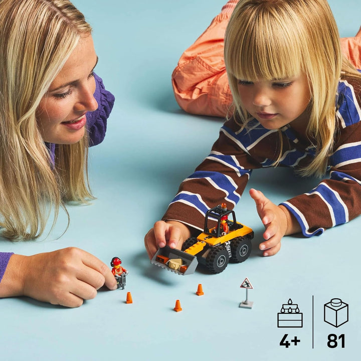 Încărcător cu roți LEGO City - Excavator de jucărie pentru copii mici, fete și băieți de la 4 ani - Set de joacă pentru vehicule - Idei de cadouri Montessori pentru preșcolari - Set cu 2 minifigurine de muncitori în construcții 60450 Seturi de constructie Besuche den LEGO-Store