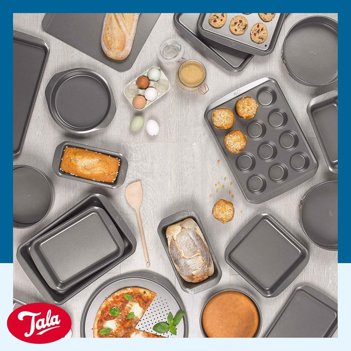 Tala Mini-Kuchenformen, Dekorativ, Antihaftend, Gugelhupf-Form, Gleichmäßige Hitzeverteilung, Gerillte Form, Karbonstahl, Breite, Flache Griffe, Spülmaschinen Und Gefrierschrankfest, 2 Stück Matrite si tavi pentru copt Naty Shop