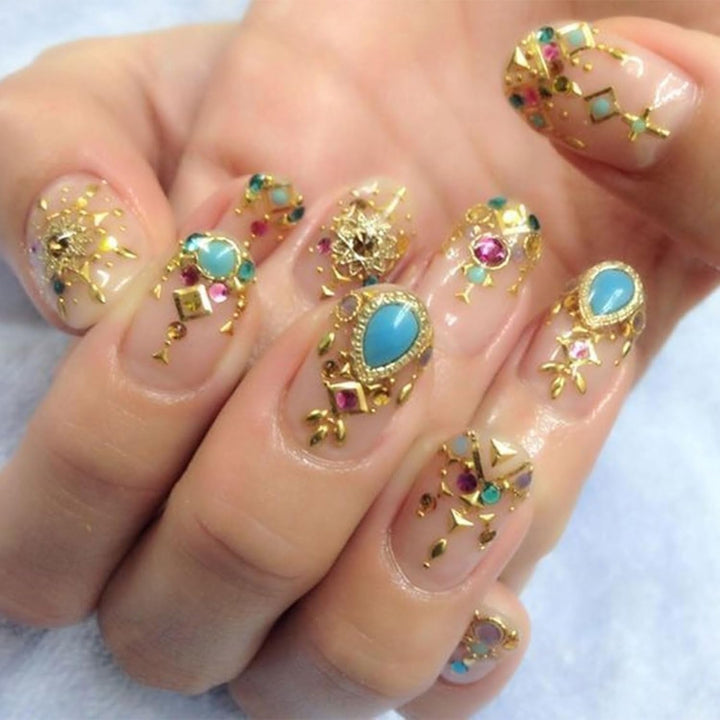 JMEOWIO Nagelsticker Herz Mond Stern 9 Blatt Nail Art Sticker Selbstklebend Nagelaufkleber Bunt Dekoration Nageldesign Zubehör