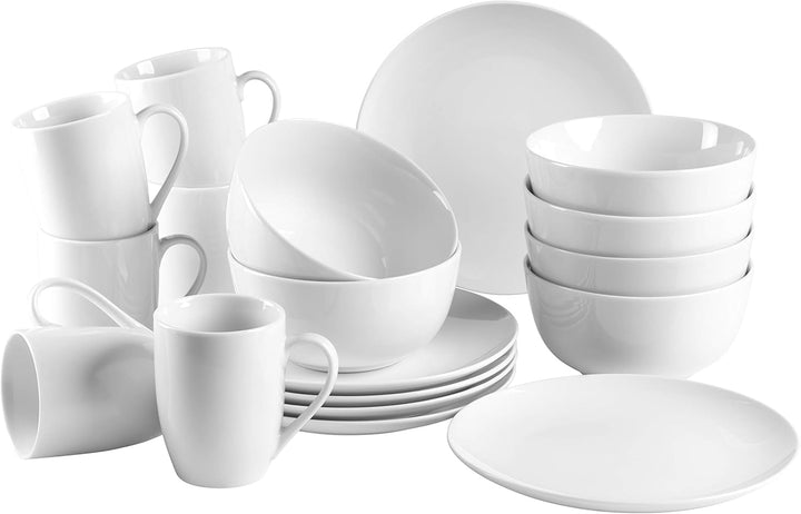 Mäser Barca Geschirr-Set Für 6 Personen, 30-Tlg. Kombiservice, Porzellan, Weiß Seturi vesela masa Naty Shop Frühstück-Set 18-Tlg. 6 Pers.