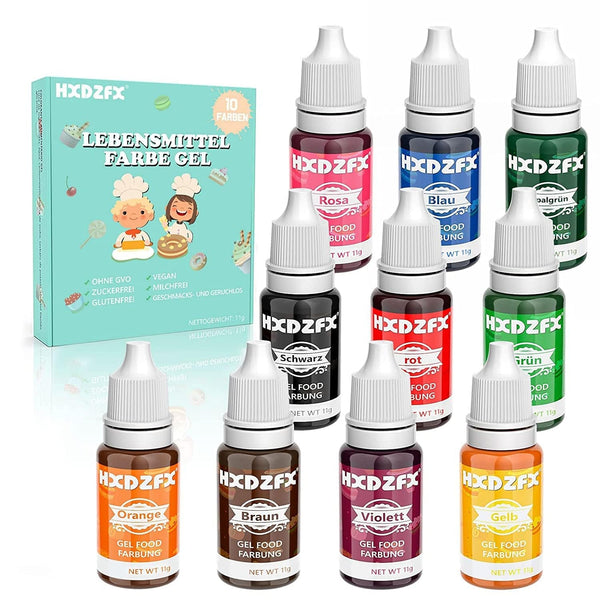 Coloranti alimentari gel, diverse marimi si culori Coloranti Alimentari Naty Shop Set 10 x 11 ml
