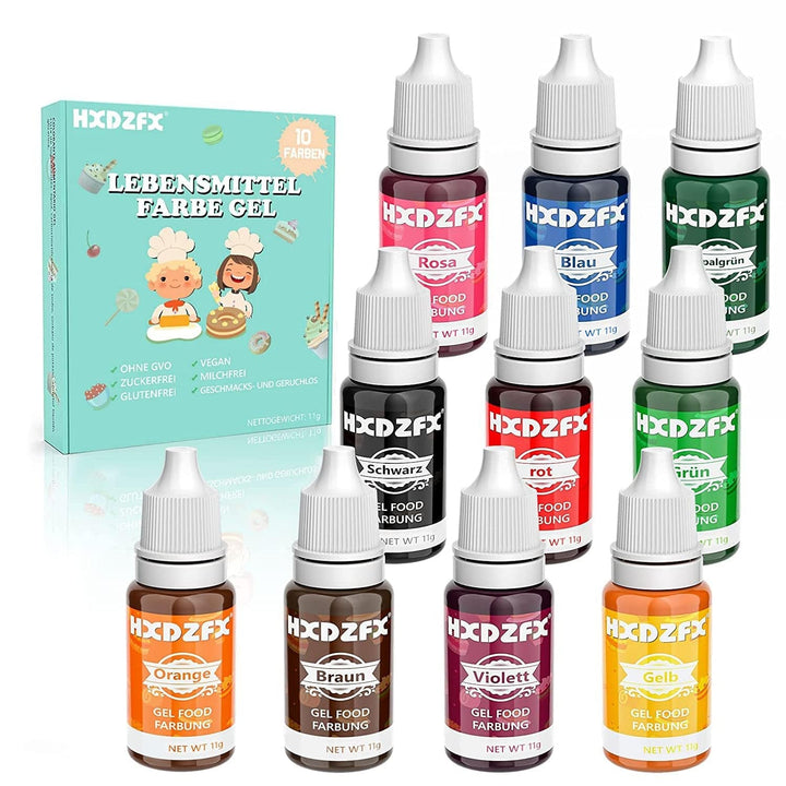 Coloranti alimentari gel, diverse marimi si culori Coloranti Alimentari Naty Shop Set 10 x 11 ml