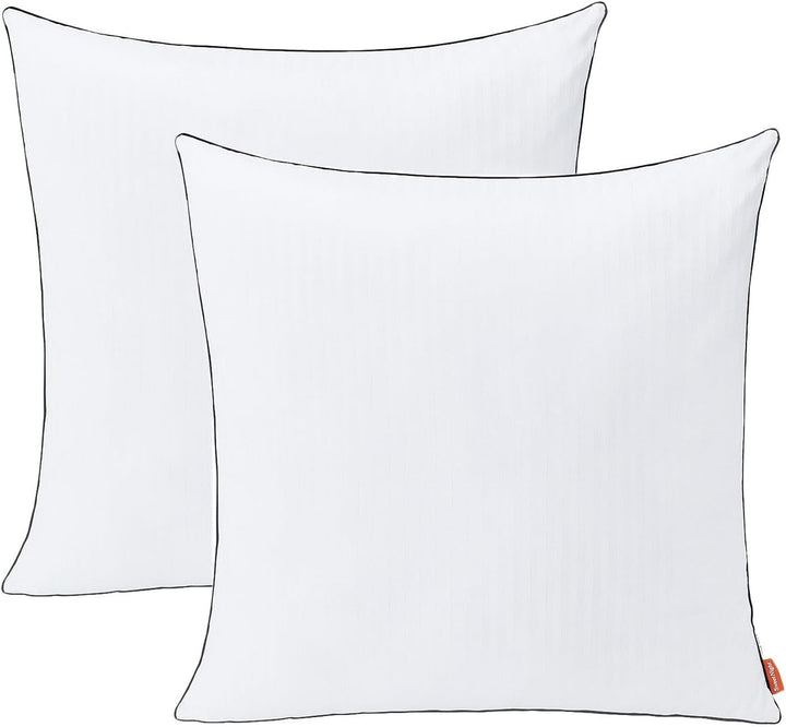 Pernă Sweetnight 80X80 Set de 2, pernă din microfibră 1300G, pernă moale și de susținere a gâtului pentru toate pozițiile de dormit, capac respirabil 100% bumbac, certificat Oeko-Tex Perne standard Naty Shop Alb 80 X 80 Cm Set de 2 Design cu dungi 1