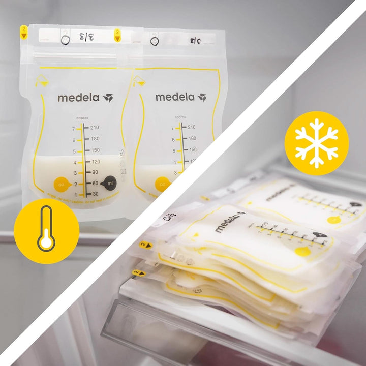 Medela Easy Pour Muttermilchbeutel Zum Einfachen Ausgießen, 100 Stück, 210 Ml, Auslaufsichere Einweg-Muttermilchbeutel Mit Überlaufschutz, Stillhelfer Accesorii Hrana si Alaptare Bebe Naty Shop