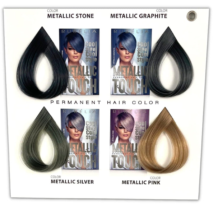 Vopsea de păr permanentă Metallic Touch - Metallic Silver, 1 pachet - 115 ml Vopsea pentru par Naty Shop