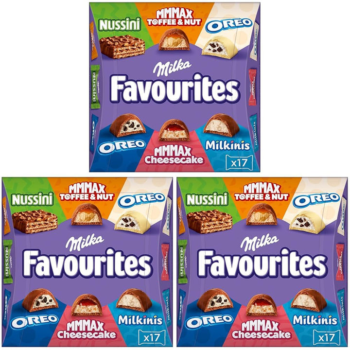 Amestec de praline de ciocolată, Milka Favourites, 158 grame Bomboane de Ciocolata Naty Shop 3 x 158 grame