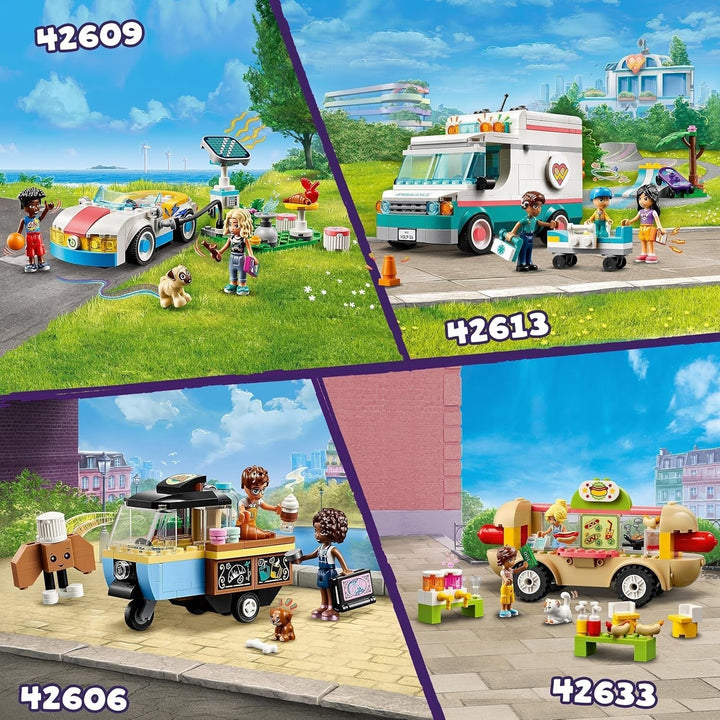 LEGO Friends Rolling Café, jucărie mică de copt pentru copii, cadou pentru fete și băieți de la 6 ani, jucărie educativă cu personajele Aliya, Jules și câinele Aira 42606 Seturi de constructie Besuche den LEGO-Store
