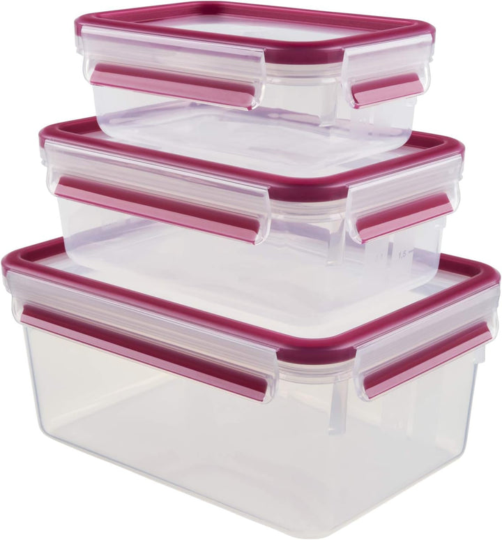 Emsa 515585 Food Clip & Close | Set 3 piese | plastic | transparent / verde | 0.55 / 1 / 2.2 litri Cutii depozitare alimente Naty Shop Zmeură 0,55 L+1,00 L+ 2,20 L