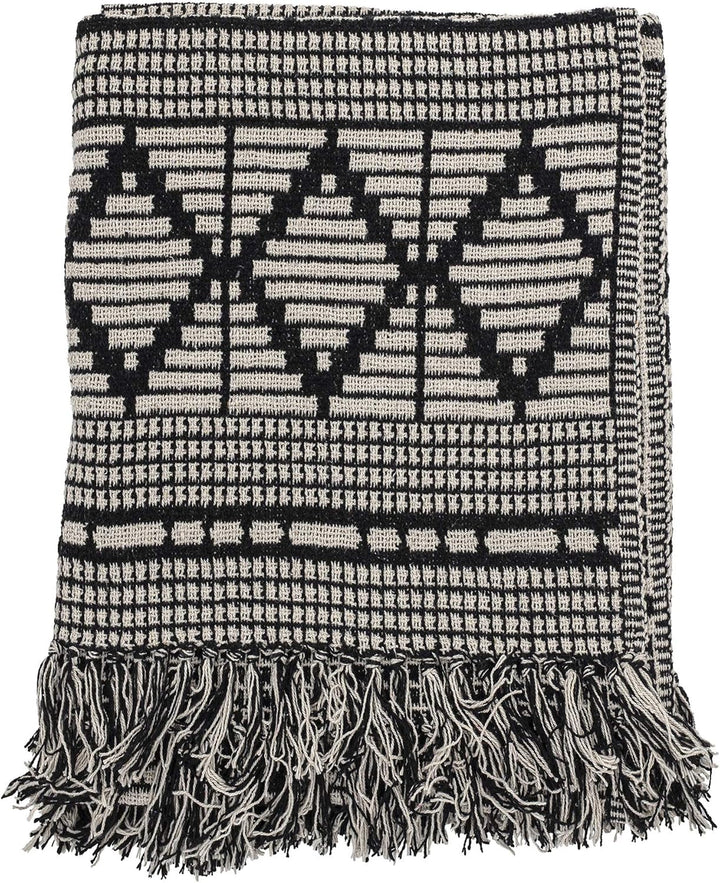 Cuvertură de pat Bloomingville, negru, bumbac, 160cm Paturi si Cuverturi Bloomingville