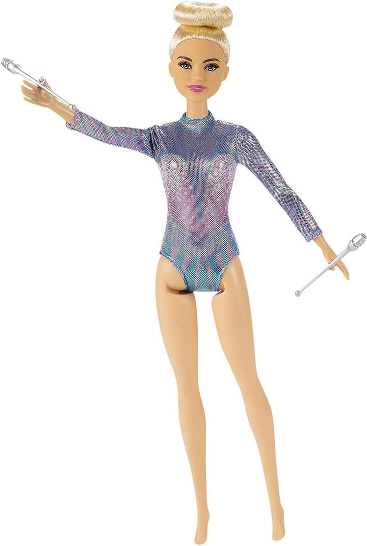 Barbie Doll, You Can Be Anything Barbie Series, Gimnastică ritmică Barbie cu păr blond, accesorii Barbie, inclusiv păpușă Barbie, cadou pentru copii, jucărie de la 3 ani, Gtn65 Papusi Naty Shop