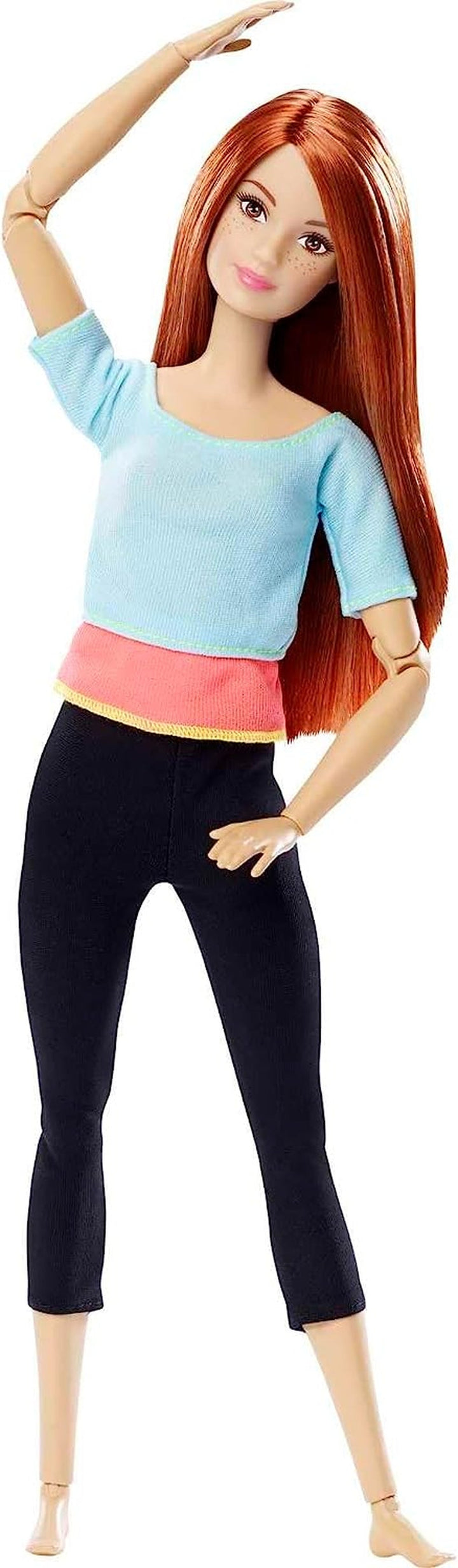 Barbie Made to Move - articulații mobile pentru poziții și mișcări realiste, ținută sportivă și păr lung blond, ideală pentru jocuri de rol și creativitate, vârsta 3+, DHL82 Papusi Naty Shop Top albastru deschis Singur