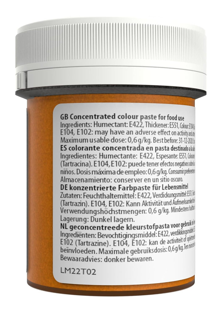 Sugarflair Lebensmittelfarbe Max Konzentriert Yellow Extra, Lebensmittel Farbstoff Hoch Konzentriert Für Marzipan Und Fondant, Max Concentrate Paste Colour - 42G Coloranti Alimentari Naty Shop