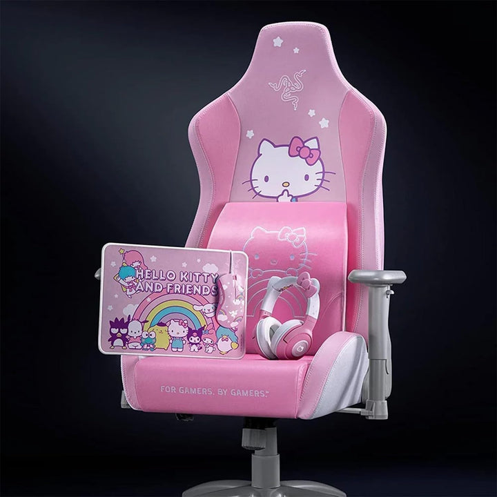 Razer Lumbar Cushion - Suport ergonomic pentru scaune de gaming cu postură perfectă (modelat pentru zona lombară, umplutură cu spumă de memorie, plic moale de catifea) Hello Kitty and Friends Ed. Perne lombare Naty Shop