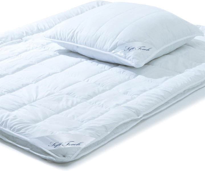 Aqua-Textil Soft Touch Set pentru copii Plapumă 100 X 135 Cm 250G și 350G cu pernă 40 X 60 Cm 150G Plapumă 4 anotimpuri Reglare climatică Oeko-Tex Plapumi si pilote Naty Shop 155X220 Cm + 1X 80X80 Cm 4 anotimpuri