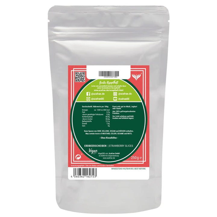 Azafran felii de căpșuni liofilizate, căpșuni naturale uscate în felii 250g Produse deshidratate Naty Shop