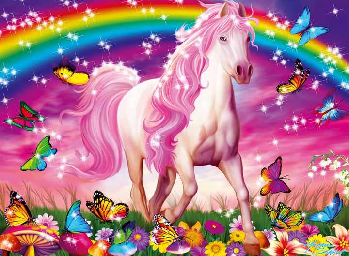 Ravensburger children's puzzle - 13927 Horse Dream - Puzzle cu cai pentru copii de la 6 ani în sus, Cu 100 de piese în format XXL, Cu sclipici Puzzle Naty Shop