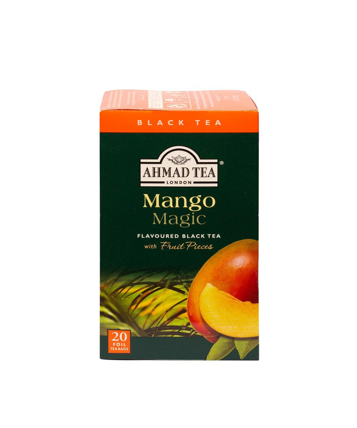 Ahmad Tea - Fruit Tea Selection - Sortiment de ceaiuri de fructe din ceai negru - Măr, piersică și fructul pasiunii, căpșuni, lămâie și lime - Ambalate individual și sigilate pentru păstrarea aromelor - 20 pliculețe de ceai cu bandă